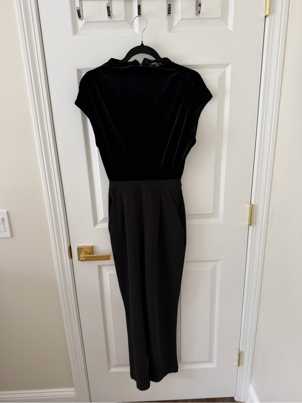 Express Black Velvet-Top Black Jumpsuit